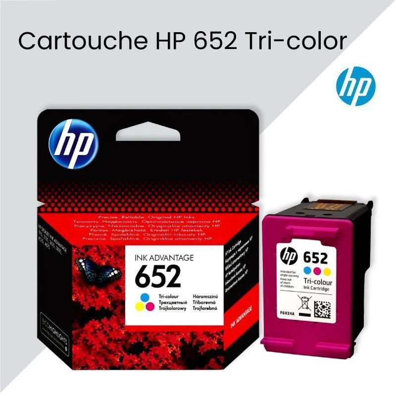 Cartouche Hp F6V24AE 652 Tri-Couleur Original – Image 2