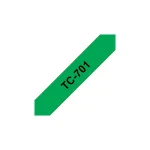 Brother TC701 P-Touch Noire Sur Vert 12mm X 7m – Image 2