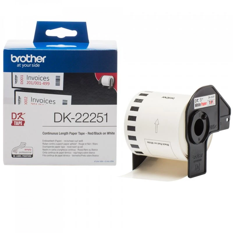 9096-brother-dk22251-ruban-d-etiquettes-62-mm-x-1524-m-noir-rouge-DK22251-linksolutions-ma Brother DK22251 Ruban D’etiquettes 62 Mm X 15,24 M Noir Rouge – Image 1