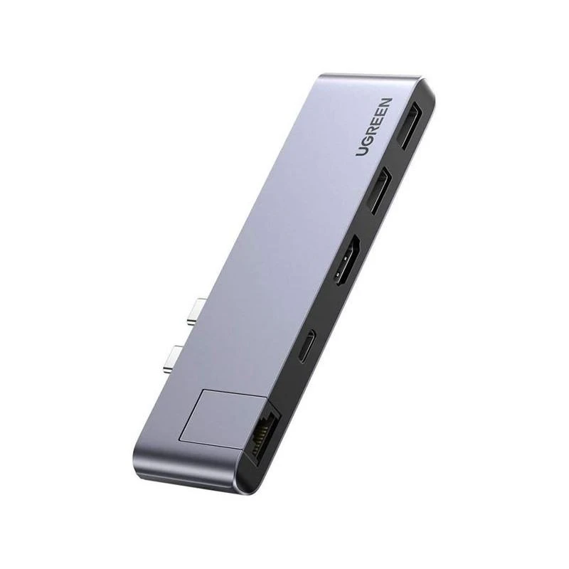 Adaptateur Ugreen 50984 Multiport 5-EN-1 TYPE-C 2xUSB 3.0 USB-C HDMI RJ45 – Image 1