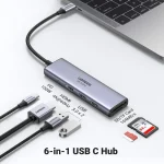 Docking Station Ugreen 60384 Adaptateur 6-in-1 USB-C USB Type-C 5000 Mbit/s Argent – Image 2