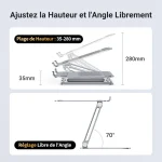 UGREEN Support Ordinateur Portable Réglable en Alliage Aluminium Pliable 40291 – Image 6