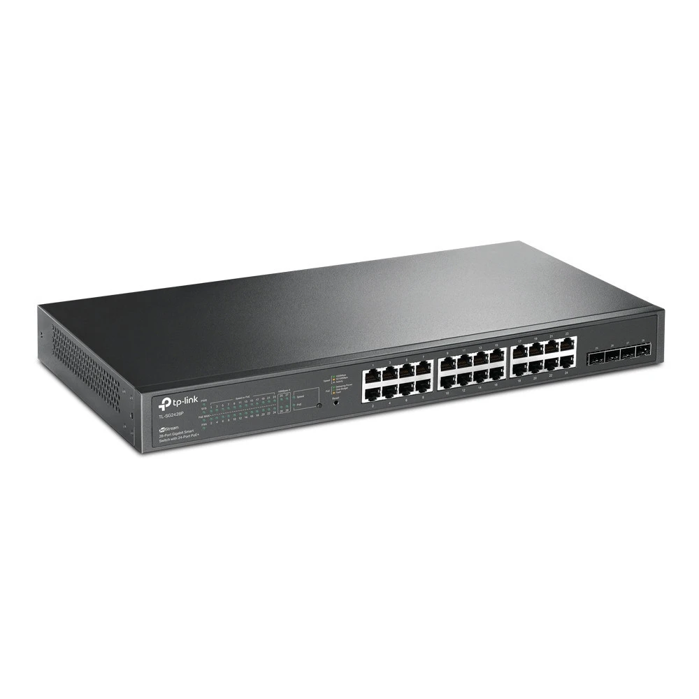 19659-tp-link-jetstream-tl-sg2428p-commutateur-reseau-gere-l2-l2-gigabit-ethernet-10-100-1000-connexion-ethernet-supportant-l-TL-SG2428P-linksolutions-ma.webp Tp-link TL-SG2428P Tplink Smart Switch JetStream 28 Ports Gigabit PoE+ – Image 1