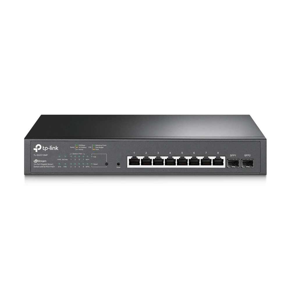 19672-tp-link-jetstream-tl-sg2210mp-commutateur-reseau-gere-l2-l2-gigabit-ethernet-10-100-1000-connexion-ethernet-supportant-l-TL-SG2210MP-linksolutions-ma.webp Tp-link TL-SG2210MP Tplink Smart Switch JetStream 10 Ports Gigabit PoE+ – Image 1