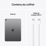 Apple iPad Air 11″ M3 Wi-Fi 256 Go Gris Sidéral (MCA14QA/A) – Image 2