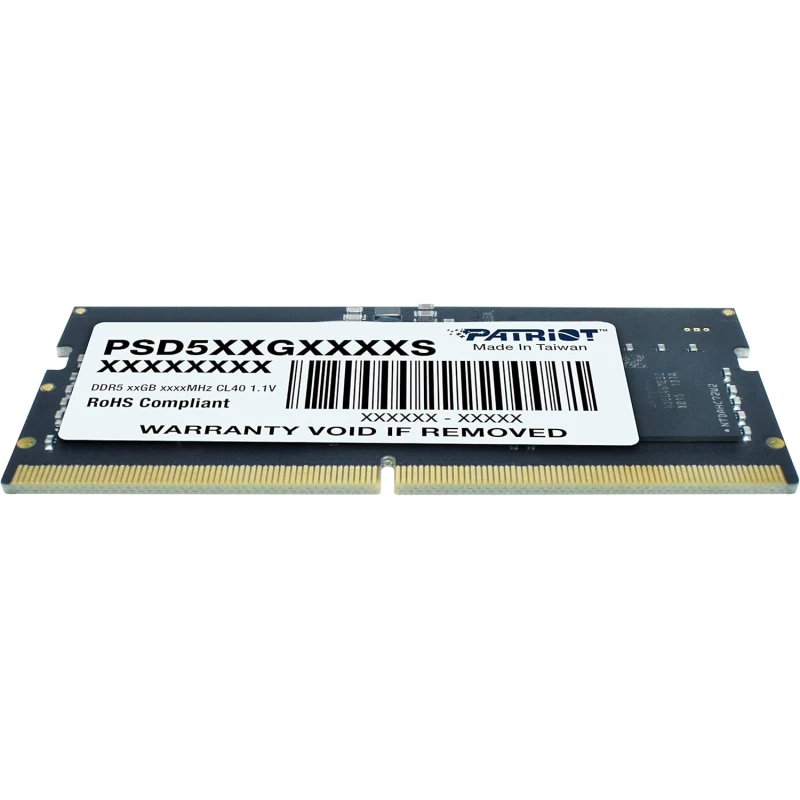 barrette-memoire-patriot-signature-8go-ddr5-so-dimm-5600mhz-cl46-psd58g560041s-links-solutions-maroc_1.webp Barrette mémoire Patriot Signature 8Go DDR5 SO-DIMM 5600MHz CL46 (PSD58G560041S) – Image 1