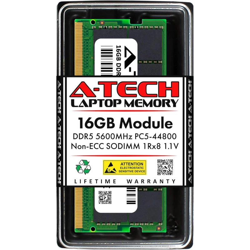 Barrette mémoire A-Tech 16GB DDR5 – 5600Mhz SODIMM (HMCG78AGBSA095N) – Image 1