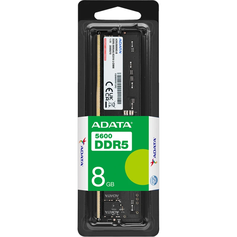 Barrette mémoire Adata U-DIMM 8Gb DDR5-5600 MHz Pour Desktop (AD5U56008G-S) – Image 1
