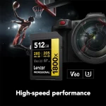 Carte mémoire SD LEXAR 1800X 512GB UHS-II 280MB/s 205MB/s (LSD1800512G-BNNNG) – Image 3