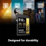 Carte mémoire SD LEXAR 1800X 512GB UHS-II 280MB/s 205MB/s (LSD1800512G-BNNNG) – Image 5