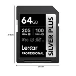 Carte mémoire SD LEXAR Silver Plus 64GB UHS-I 205MB/s (LSDSIPL064G-BNNNG) – Image 5