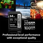 Carte mémoire SD LEXAR Silver Plus 64GB UHS-I 205MB/s (LSDSIPL064G-BNNNG) – Image 6