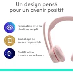 Casque Bluetooth Logitech Zone 300 Rose (981-001412) – Image 3