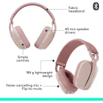 Casque Bluetooth Logitech Zone Vibe 100 Rose (981-001224) – Image 3