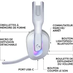 Casque Gaming Logitech G522 Bluetooth Blanc (981-001550) – Image 2