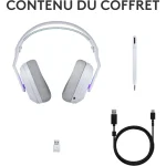 Casque Gaming Logitech G522 Bluetooth Blanc (981-001550) – Image 3