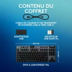 Clavier Gaming sans fil Logitech G915 X Lightspeed TKL Bluetooth Noir (920-012721) – Image 6