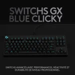 Clavier Logitech gaming rétroéclairé mécanique G PRO – Azerty (920-009390) – Image 3
