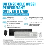 Clavier et Souris Hp Combo Sans Fil FR – Blanc élégant et ergonomique (4R016AA) – Image 3