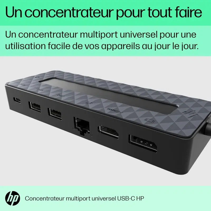 Concentrateur multiport Hp USB-C – Universel Hub EURO – 50H98AA – Image 2