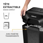 Destructeur Fellowes Powershred LX25 – Coupe croisée 6 feuilles – Corbeille 11.5L (4170501) – Image 4