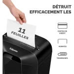 Destructeur Fellowes Powershred LX70 – Coupe croisée 11 feuilles – Corbeille 18L (4407501) – Image 2
