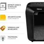Destructeur Fellowes Powershred LX70 – Coupe croisée 11 feuilles – Corbeille 18L (4407501) – Image 3