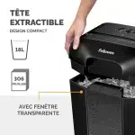 Destructeur Fellowes Powershred LX70 – Coupe croisée 11 feuilles – Corbeille 18L (4407501) – Image 4