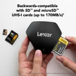 Lecteur de carte LEXAR 3-en-1 USB-C SD/microSD/CF UHS-II (LRW500URB) – Image 4