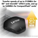 Lecteur de carte LEXAR 3-en-1 USB-C SD/microSD/CF UHS-II (LRW500URB) – Image 6