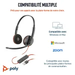 Micro-casque Poly Blackwire 3220 stéréo USB-C/A (8X228AA) – Image 4
