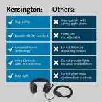 Micro-casque Kensington H1000 USB-C professionnel (K83450WW) – Image 5