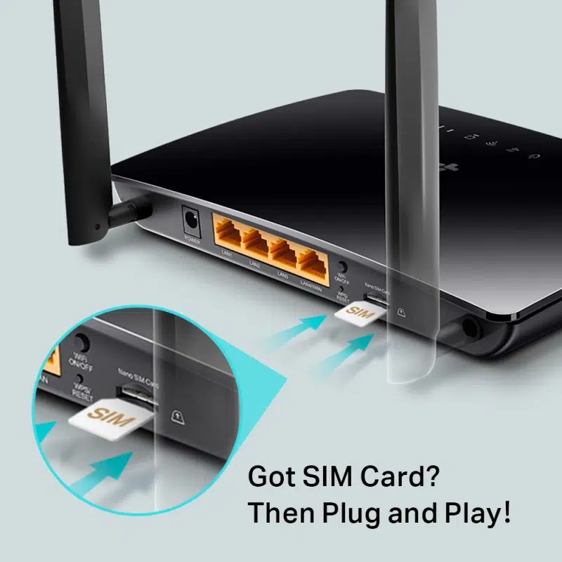 Modem/Routeur Tp-link 4G LTE WiFi N 300 MbpsBbuild-in (TL-MR6400) – Image 4