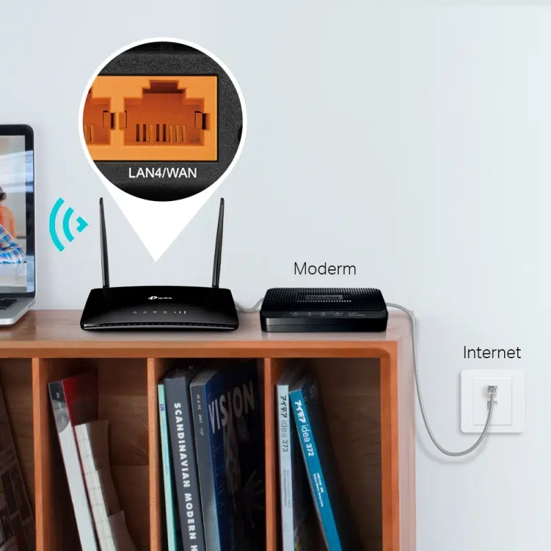 Modem/Routeur Tp-link 4G LTE WiFi N 300 MbpsBbuild-in (TL-MR6400) – Image 5