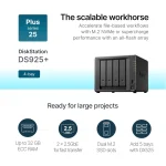 Serveur NAS Synology DiskStation 4 baies Ryzen V1500B (DS925+) – Image 6