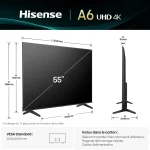 Smart TV Hisense 55 pouces UHD 4K VIDAA (HIS55A6Q) – Image 3