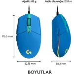 Souris Gaming Logitech G102 Lightsync Bleue USB (910-005801) – Image 3