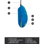 Souris Gaming Logitech G102 Lightsync Bleue USB (910-005801) – Image 4