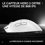 Souris Gaming LOGITECH PRO X SUPERLIGHT 2 DEX – Sans fil Blanc (910-007366) – Image 8