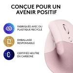 Souris Logitech Sans Fil Bluetooth Lift Rose (910-006478) – Image 4