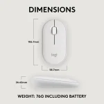 Souris Logitech Sans Fil Bluetooth Pebble 2 M350s (910-007013) – Image 5