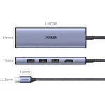 Station d’accueil Ugreen USB-C 6-en-1 4K (20956A) – Image 4