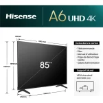 Téléviseur Hisense 85’’ pouces Smart TV 4K UHD – Android TV – WiFi – Garantie 24 mois (HIS85A6N) – Image 5