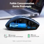 Ugreen 15064 Souris Sans Fil Design Ergonomique 2.4 GHZ 15M Bleu – Image 5