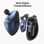 Ugreen 15064 Souris Sans Fil Design Ergonomique 2.4 GHZ 15M Bleu – Image 6