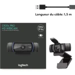 Webcam LOGITECH C920S Pro HD – Caméra USB Streaming (960-001252) – Image 7