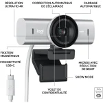 Webcam LOGITECH MX Brio 4K Ultra HD – Caméra USB Professionnelle (960-001554) – Image 6