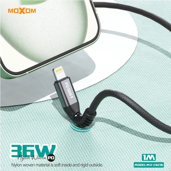 MOXOM câble tressé USB-C vers Lightning 36W