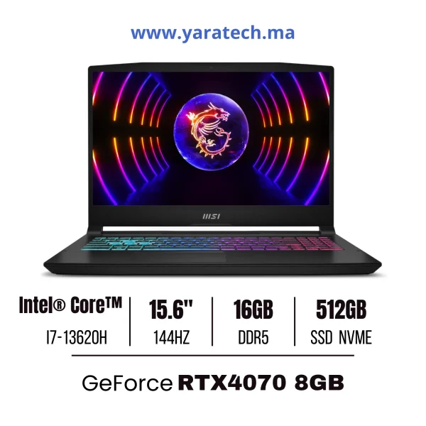 MSI Katana 15 B13VGK i7 13620H 16GB 512GB SSD RTX 4070 8G — vue 1